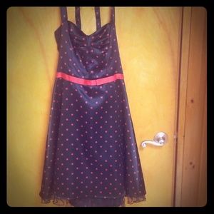 Black & Red Polka Dot Halter Dress